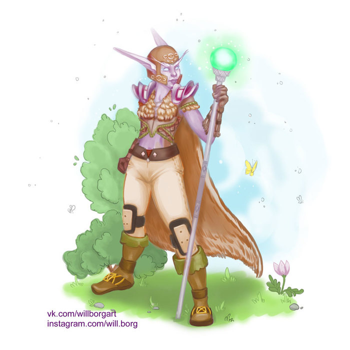 I continue the theme of art Leveling the elf druid. I reached level 35! - My, Elves, Druid, , Painting, Photoshop master