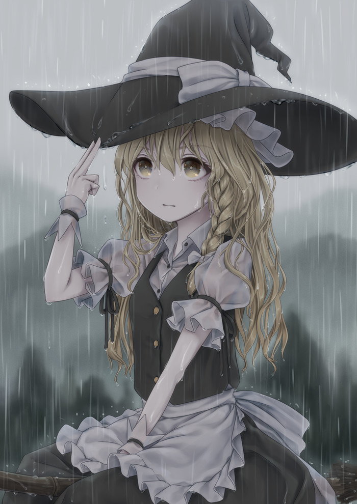 Rainy Marisa Touhou, Kirisame Marisa, Anime Art, ,  , Dtvisu
