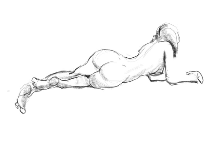 Evening sketches from nature: 3 - NSFW, My, , , Nudity, Sketch, Longpost