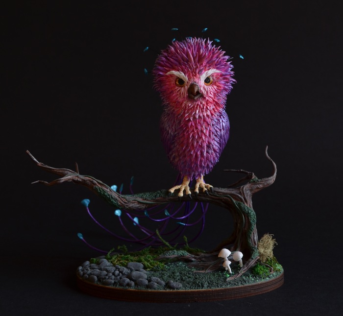 Fwooper figurine from Fantastic Beasts and Where to Find Them - My, Handmade, , Sculpture, Лепка, Longpost