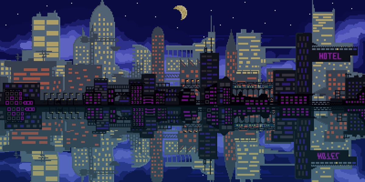 Night pixel. Город из пикселей. Ночной город в пикселях. Пиксельный город ночь. Пиксельный ночной город.