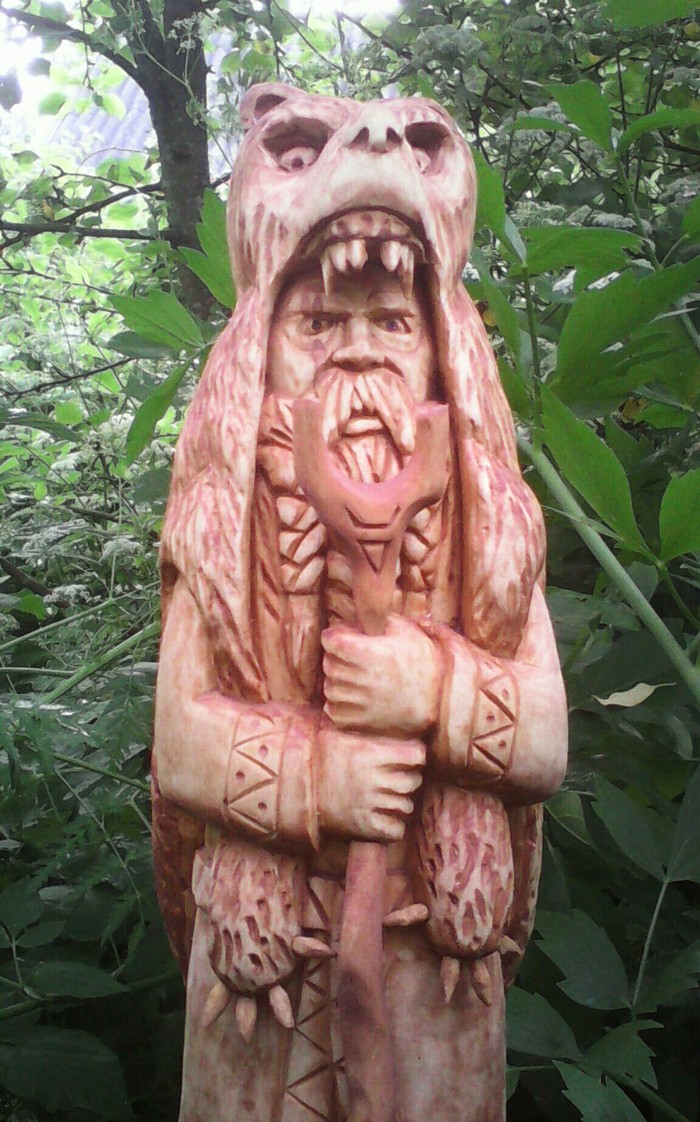 VELES' idol, linden material, height 30cm. - My, Wood carving, Slavic mythology, Ancient gods, Veles, Longpost