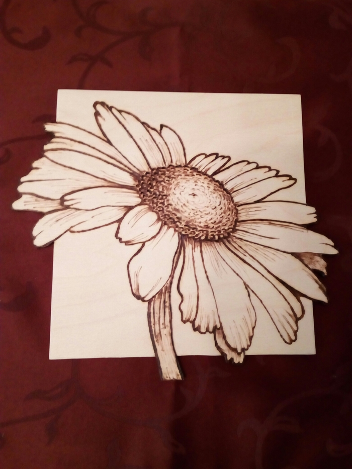 Wood burning - flowers - My, Decor, , With your own hands, Painting, Pyrography, Longpost, Creative