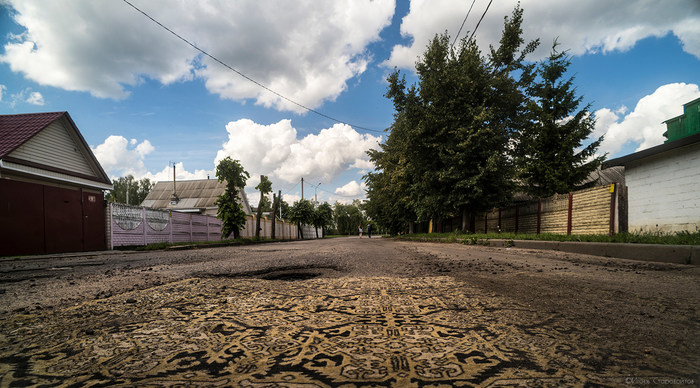 Experimental road surface in Bobruisk - My, Asphalt, Road, Technologies, Repair, The street, Town, Bobruisk, Republic of Belarus