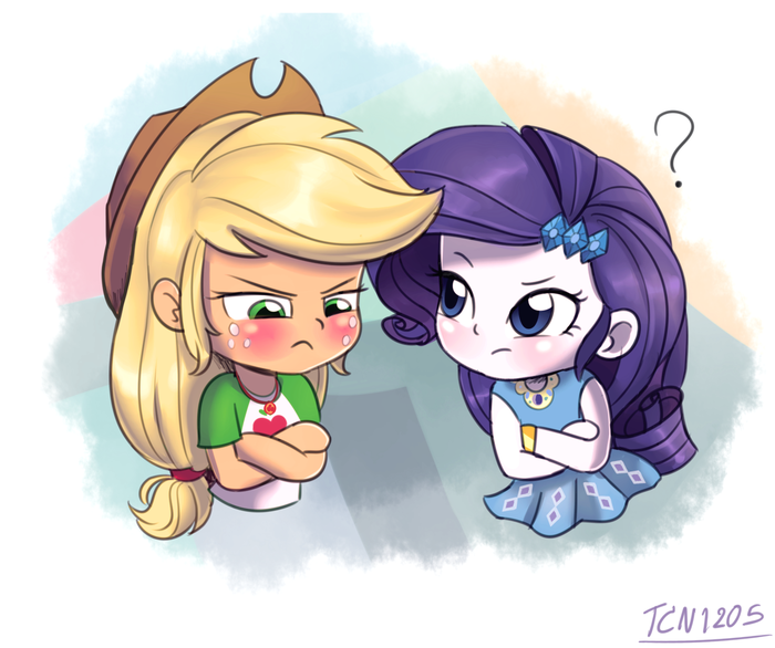 Frowny's AJ My Little Pony, Equestria Girls, Applejack, Rarity, Looknamtcn