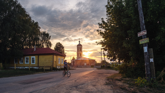 Village in Ryazan Oblast - My, , Village, , Church, Sunset, Outskirts, Fujifilm, 