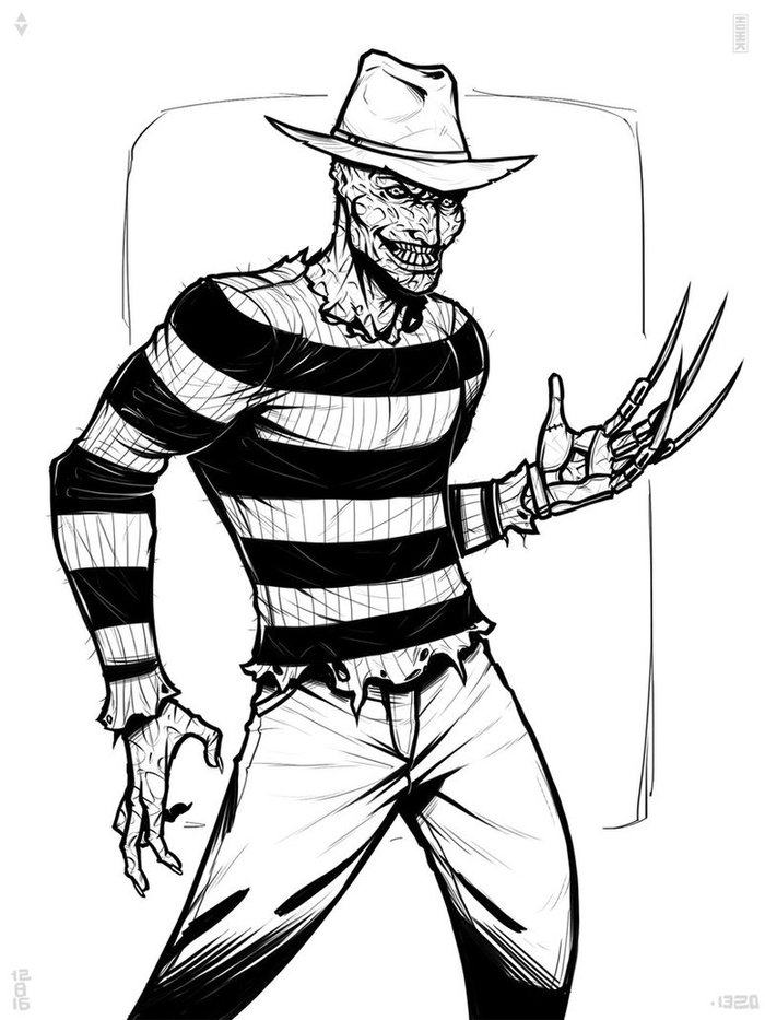 Kruger - Freddy Krueger, Drawing