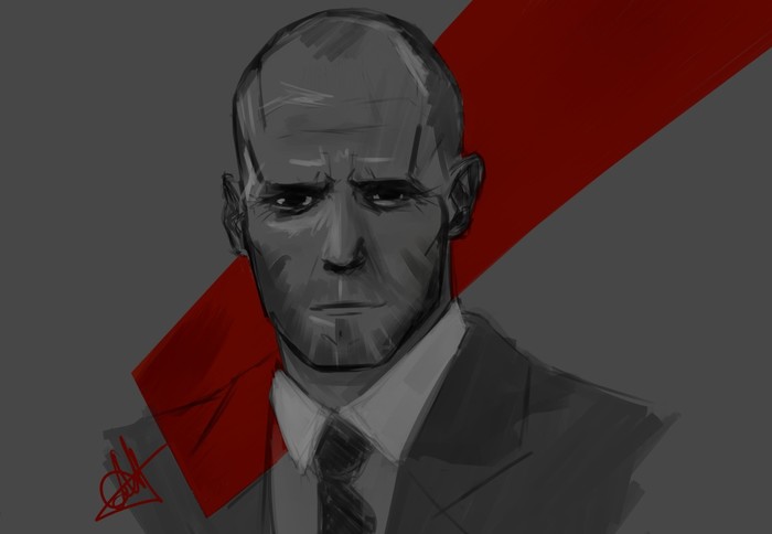 Jason Statham - My, Jason Statham, Drawing, Art, SAI