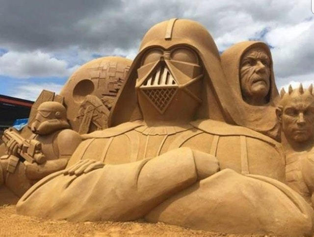 fan on the beach - Star Wars, Darth vader, Sand, Beach, Vacation, Sand sculpture
