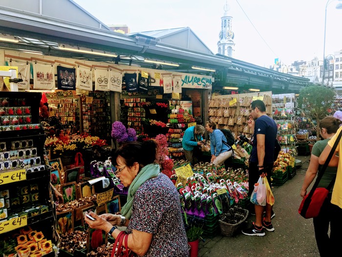 Цветочный рынок (Bloemenmarkt) в Амстердаме Амстердам, Нидерланды, Тюльпаны, Луковицы, Цветы, Рынок, Bloemenmarkt, Цветочный рынок, длиннопост