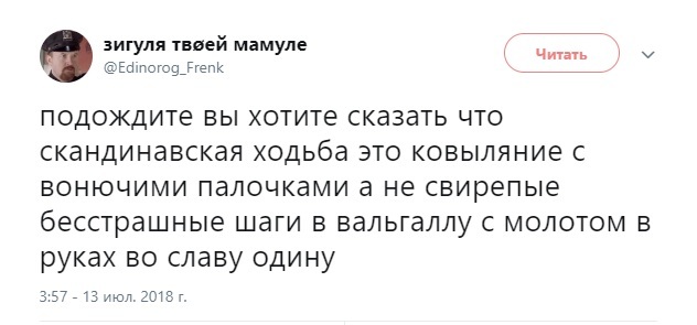 Скандинавская ходьба - Twitter, Зигуля