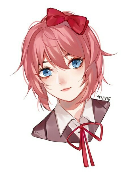 Sayori art - Doki Doki Literature Club, Визуальная новелла, Anime Art, Sayori