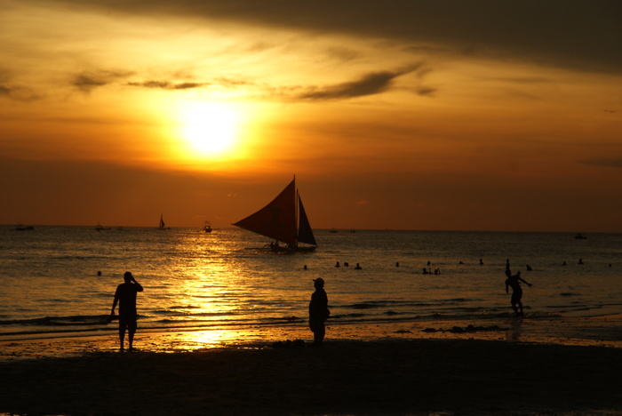 Sunset on Boracay Island - My, Philippines, Island, Ocean, Boracay