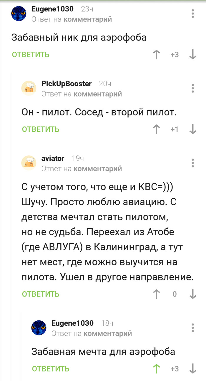 А ты точно аэрофоб? - Аэрофобия, Ник, Скриншот, Комментарии