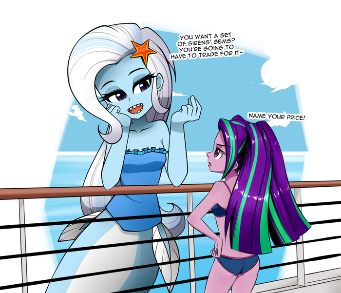 Trixie and Aria - My little pony, Equestria girls, Trixie, Mermaid, Aria blaze, Twilite-Sparkleplz