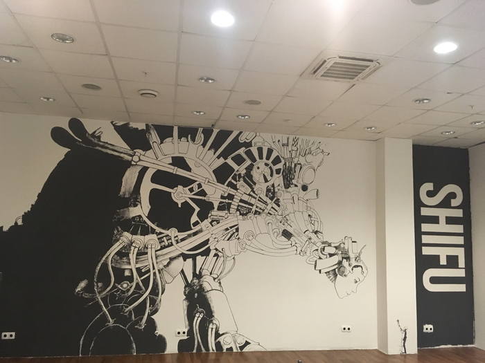 Making walls in our office #3 - My, Shifu, Wall, Drawing on the wall, Graffiti, Graphics