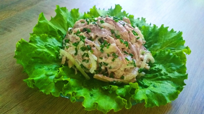 Siberian meat salad - My, Recipe, Video recipe, Salad, , , , Video, Longpost