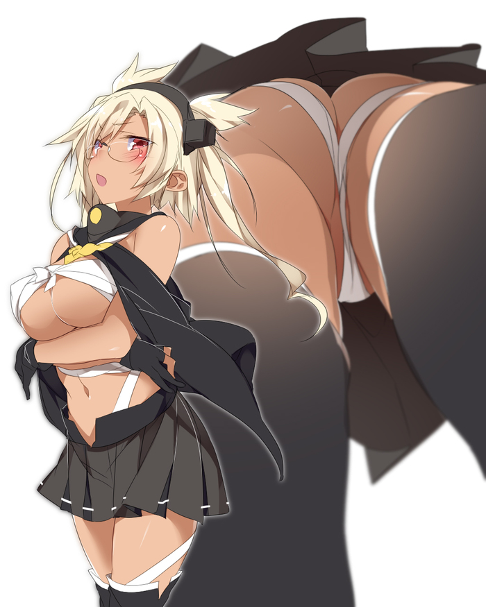 Musashi - NSFW, Kantai collection, Musashi, Underwear, Underpants, Etty, Anime art, Anime