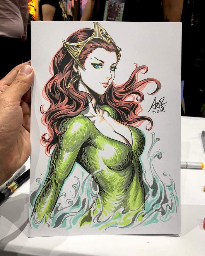 Mera - Artgerm, Dc comics, Measure, , Art