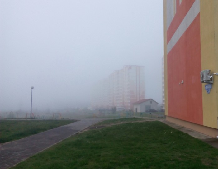 My dear city... - My, Mozyr, Morning, Fog, Silence, No people, Republic of Belarus, Longpost
