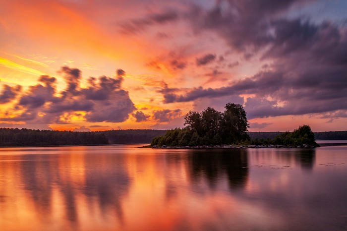 Fiery sunrise on Bolshoy Kisegach - My, Kisegach, Sunrise, Chelyabinsk region