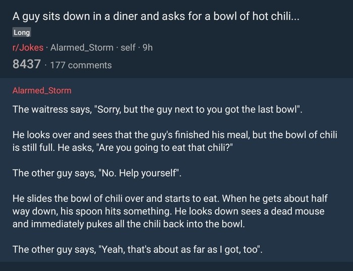 Always a warm bowl of soup - Joke, Reddit, Dinner, Abomination, Vomit