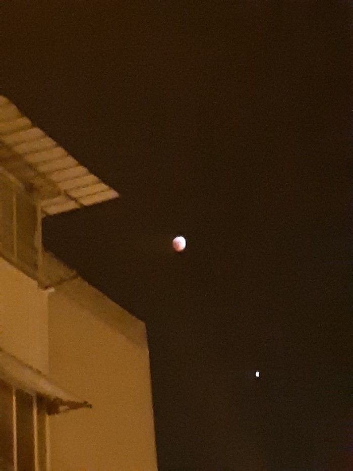 Bloody moon - My, moon, The photo, Moon eclipse