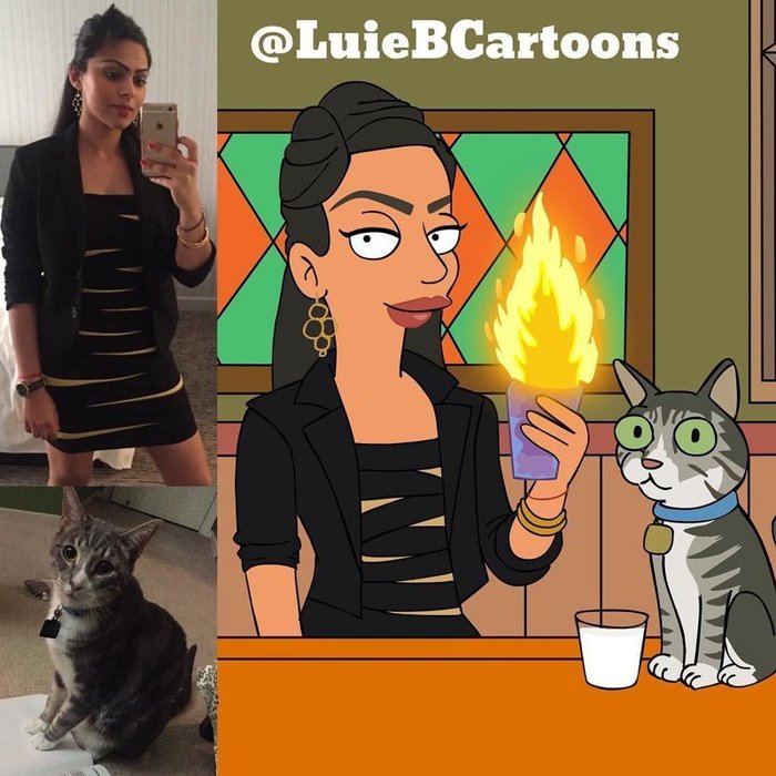 Дизайнер превращает обычных людей в героев мультсериала "Симпсоны" девушки, симпсоны, рисунок, длиннопост