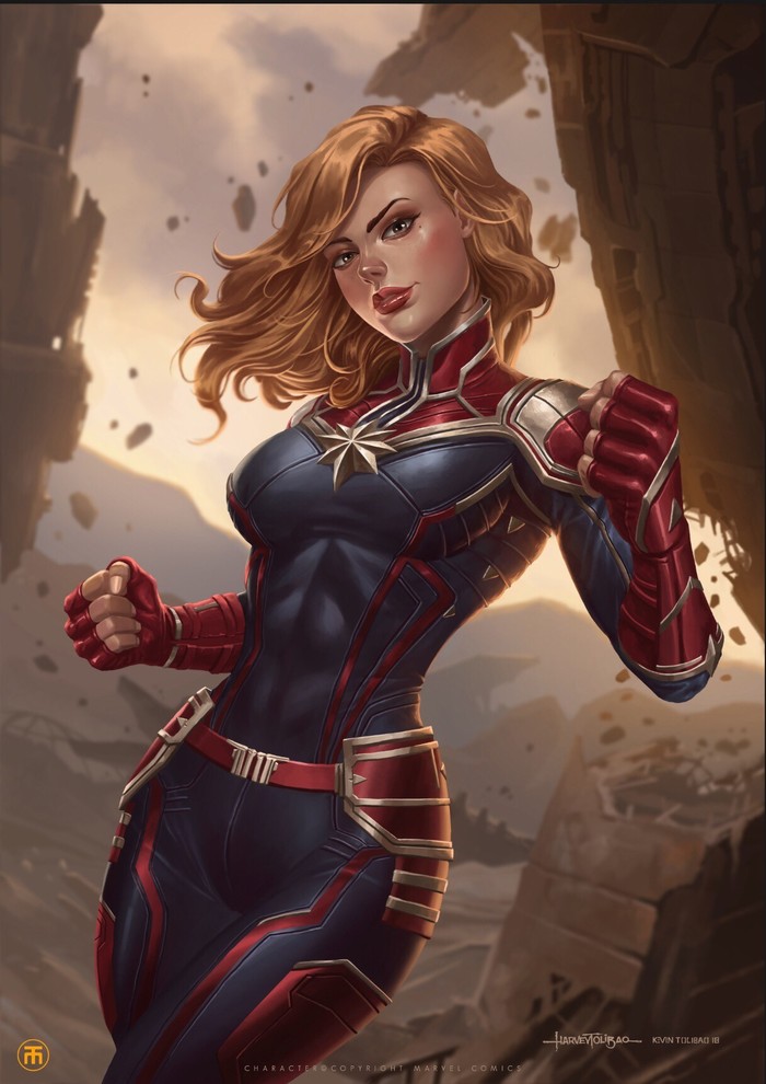 Captain Marvel by Harvey Tolibao - Marvel, Captain Marvel, Superheroes