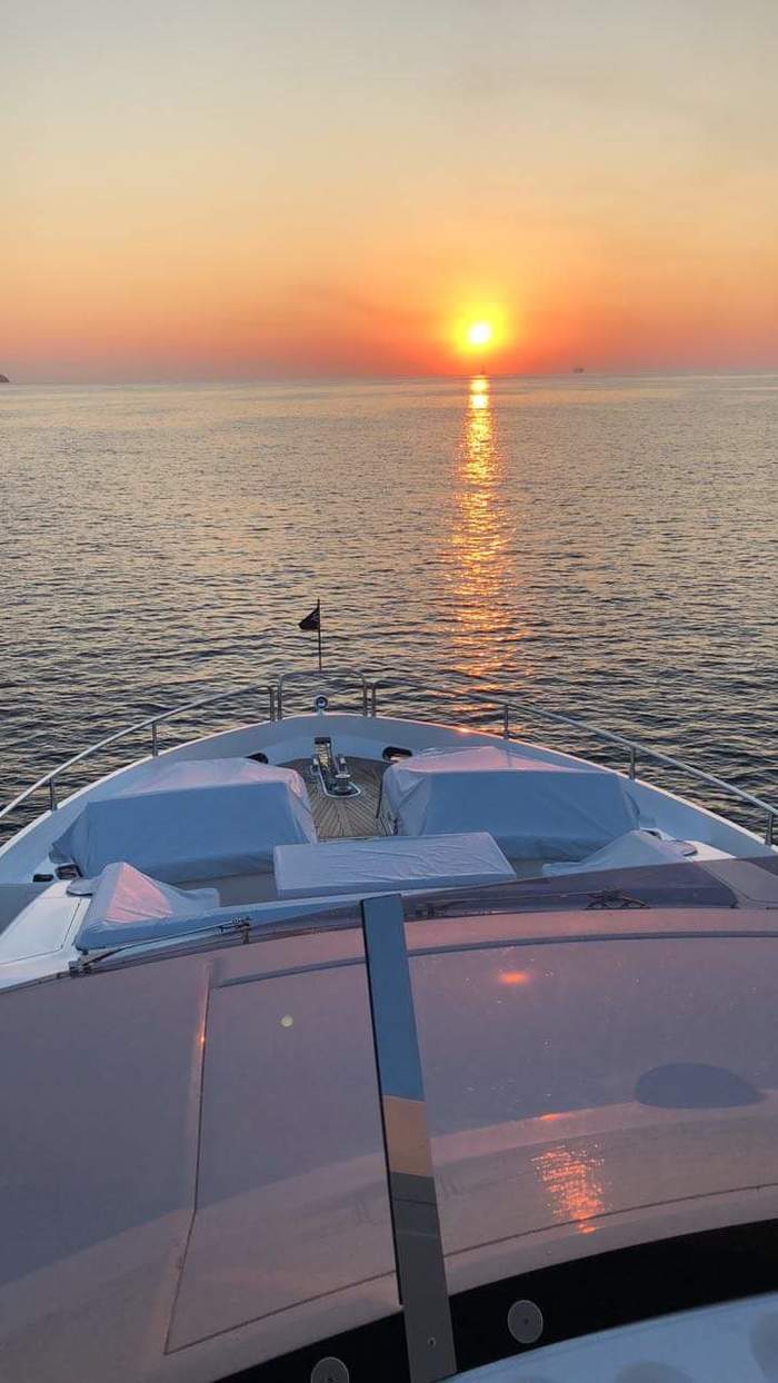 Sunset on the Mediterranean Sea - My, Sunset, Mediterranean Sea, Yacht, Longpost