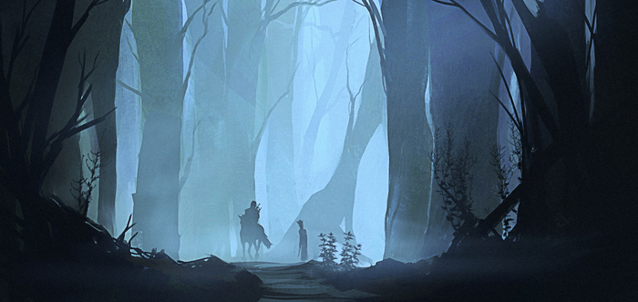 A couple of pictures - My, Art, Concept Art, Digital drawing, Drawing, Forest, Desert, Rider
