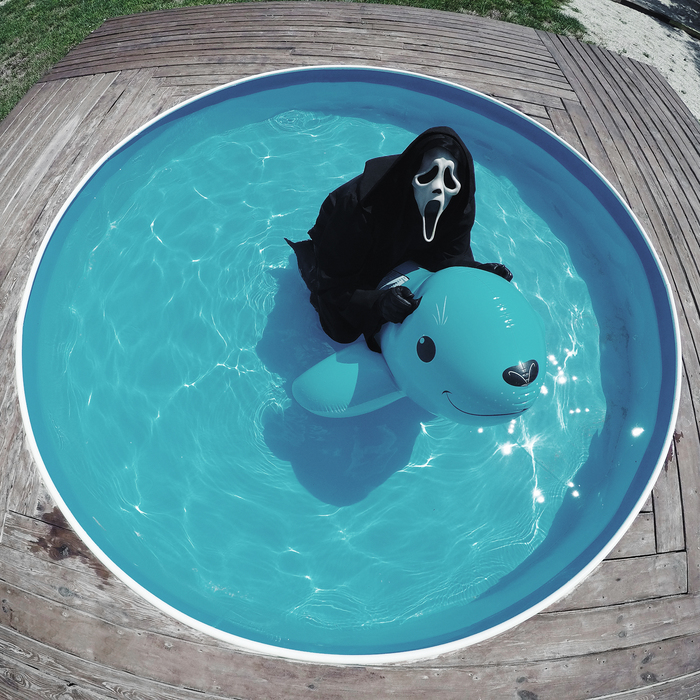 I'm on vacation and you're not - My, Mrscream, Russia, Humor, Strange humor, My, Swimming pool, Dolphin, The photo
