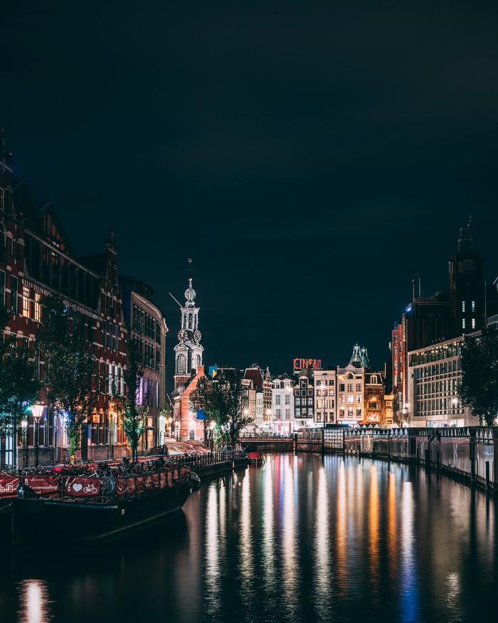 Lovely night Amsterdam - The photo, Town, Amsterdam, Netherlands, Night, beauty, Reddit, Netherlands (Holland)