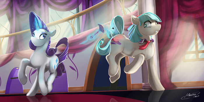 How tired of this fly! - My little pony, PonyArt, Rarity, Coco pommel, Mechagen