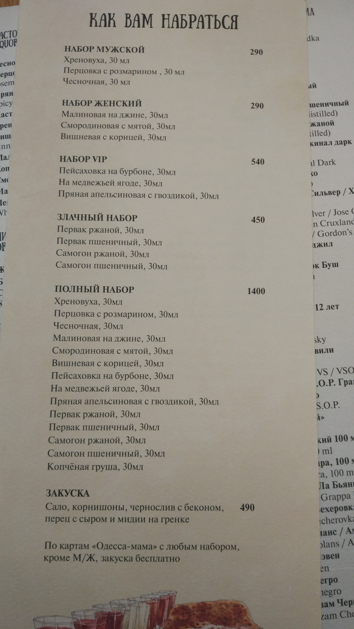 Instructions - My, Menu, Bar, Moscow