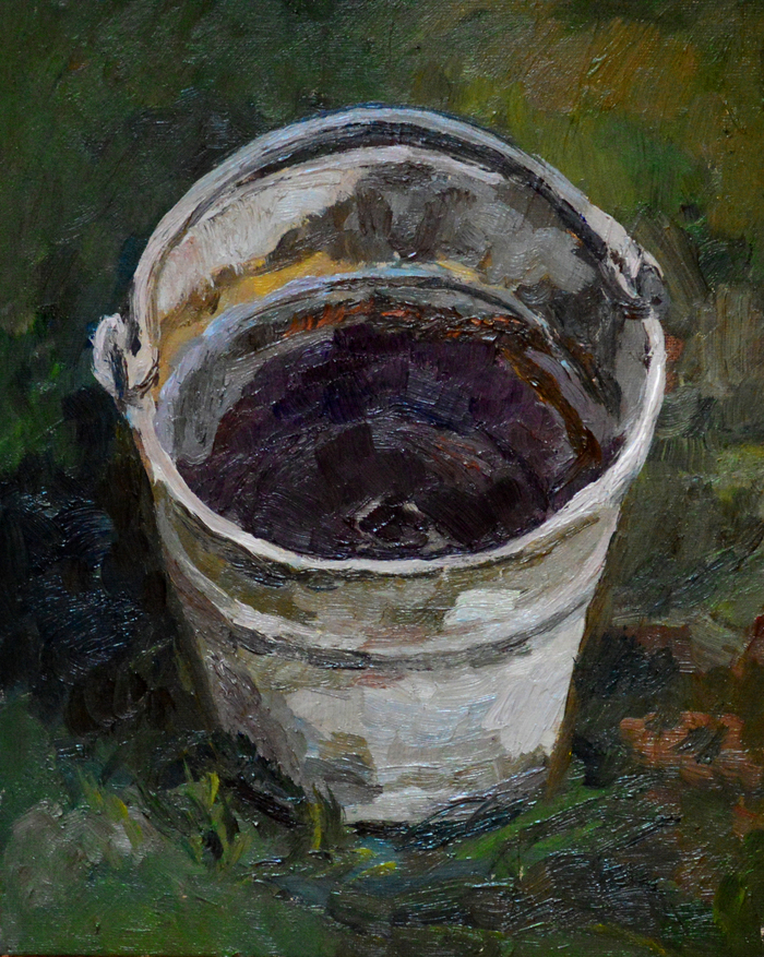 How I spent summer - Painting, Painting, Garden, Etude, My, Butter, Bucket, Creation, Oil painting