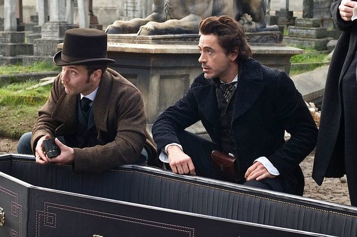 Behind the scenes: Sherlock Holmes (2009) - My, Sherlock Holmes, Actors and actresses, Movies, Guy Ritchie, Longpost, GIF