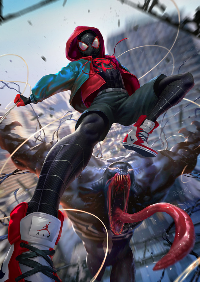 Spiderman vs venom. -, , , Digital, Derrick Chew