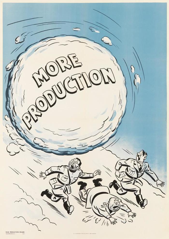 More production. USA, 1942 - Poster, Caricature, The Second World War, Hirohito, Adolf Gitler, Benito Mussolini