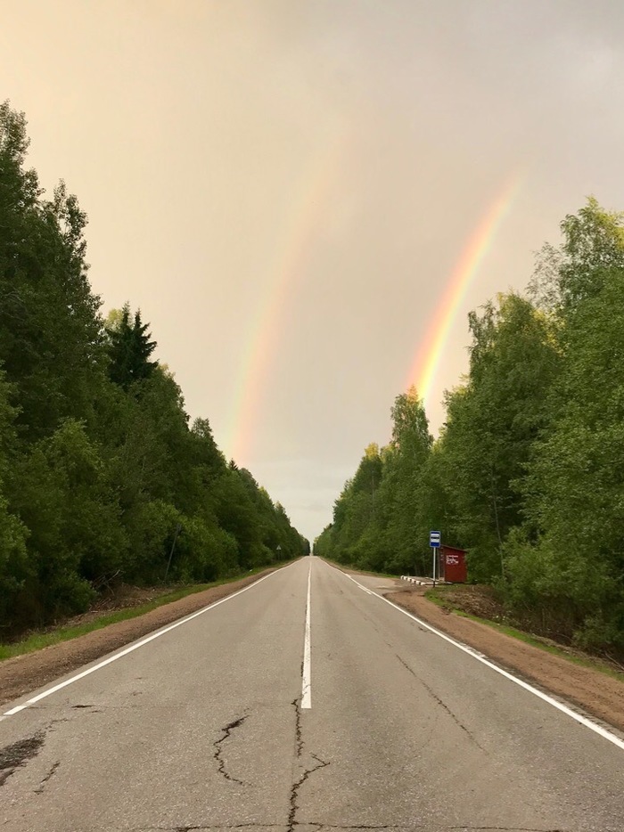 Держитесь правее. - Моё, Двойная Радуга, Фотография