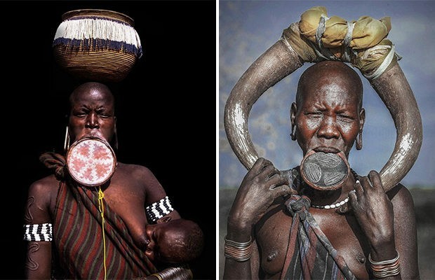 The unusual beauty of the girls of the Mursi tribe - beauty, Tribe, Longpost, Mursi tribe, Tribes