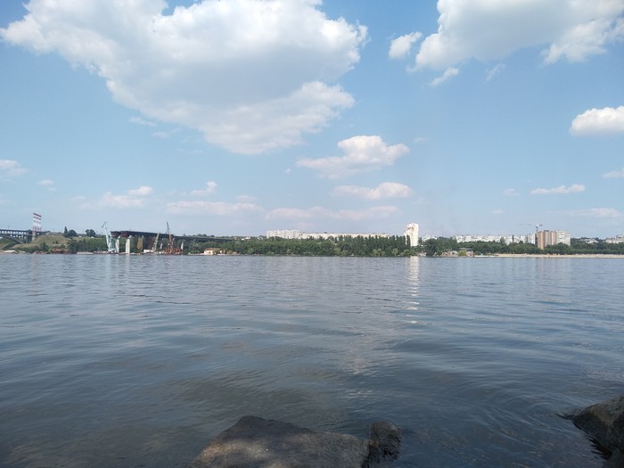 Just a photo from the shore of Khortitsa island, part 2 - My, , River, Dnieper, Zaporizhzhia, Bridge, Longpost, The photo, Khortytsia