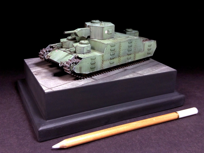 Модель японского танка O-I в масштабе 1/72. - Моё, World of Tanks, Моё, Стендовый моделизм, Сборная модель, Масштаб 72, Длиннопост