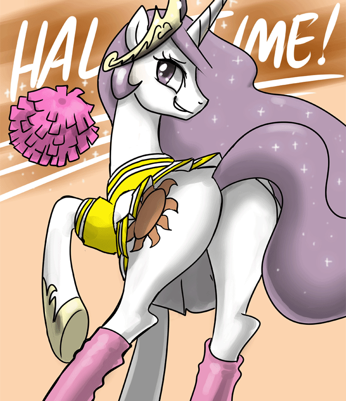 Lustful Cheerleader Princess Celestia, Molestia, Ponyart, MLP Edge, My Little Pony