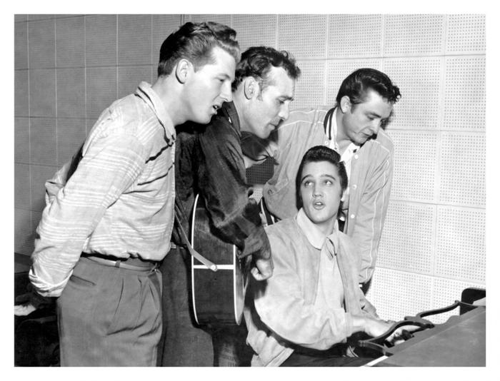 The Million Dollar Quartet: Elvis Presley, Johnny Cash, Jerry Lee Lewis and Carl Perkins, 1956 - Elvis Presley, Johnny Cash, Jerry Lee Lewis, , , Rock'n'roll, Rock, 50th
