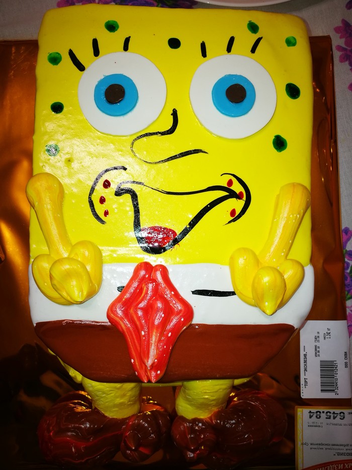 Cake for children's party - My, Cake, SpongeBob, Fantasy