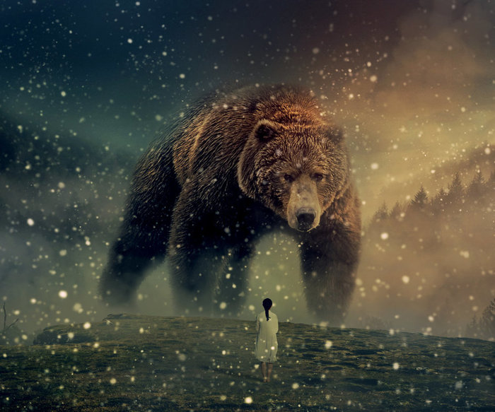 Encounter with the Forest Giant - Photoshop, Collage, The Bears, Interesting, Deviantart, Images