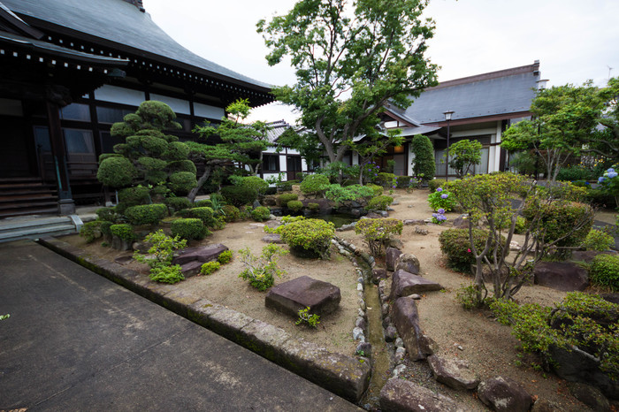 Buddhist temple garden - My, Temple, Garden, Fukushima, Japan, Asia