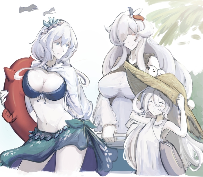 The Deep Ones are still resting - Kantai collection, , , , Anime, Anime art, Swimsuit