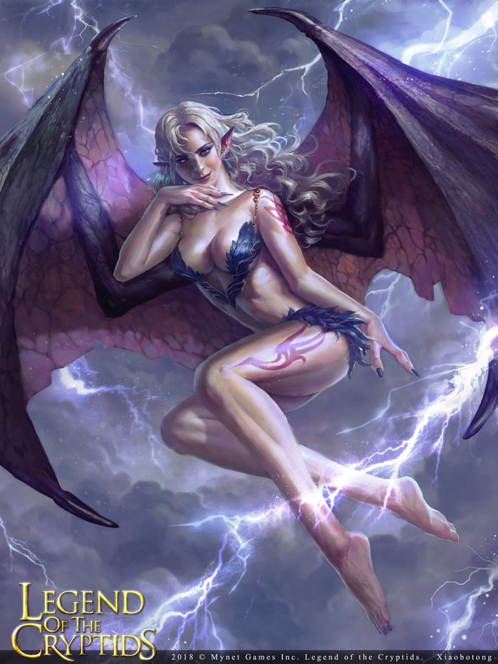 Seductive Flying Demoness - Deviantart, Art, Drawing, Fantasy, Games, Legend of the cryptids